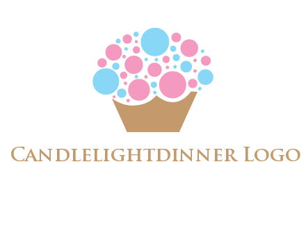 circles forming cupcake food logo