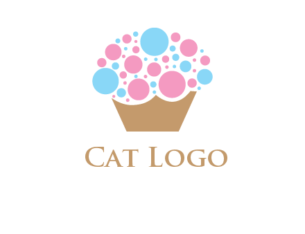 circles forming cupcake food logo
