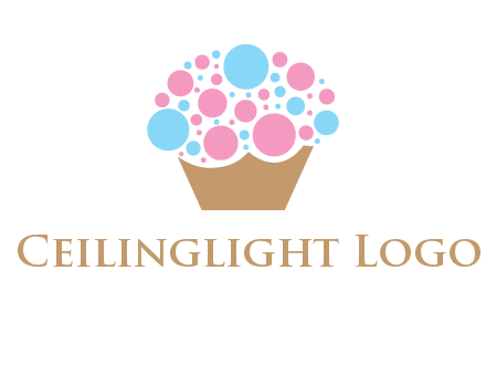 circles forming cupcake food logo