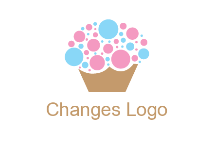 circles forming cupcake food logo