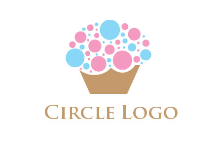 circles forming cupcake food logo