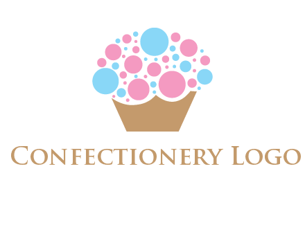 circles forming cupcake food logo