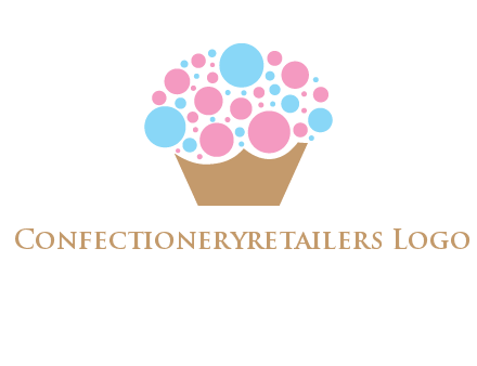 circles forming cupcake food logo
