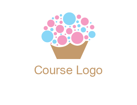 circles forming cupcake food logo