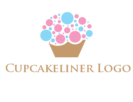 circles forming cupcake food logo