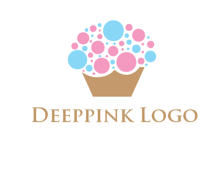 circles forming cupcake food logo