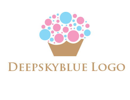 circles forming cupcake food logo