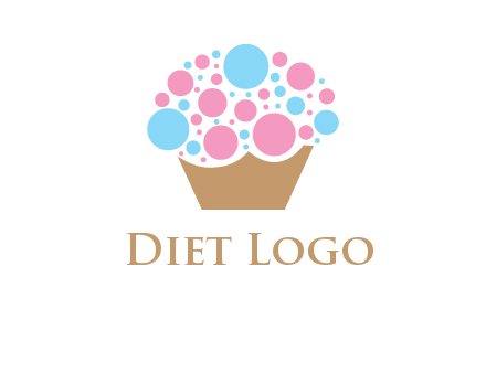 circles forming cupcake food logo