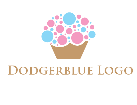 circles forming cupcake food logo