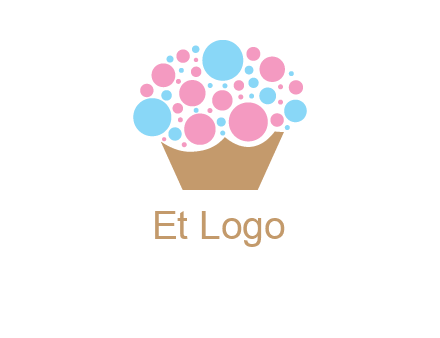 circles forming cupcake food logo