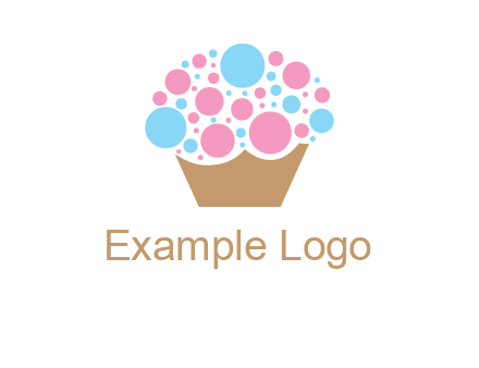circles forming cupcake food logo
