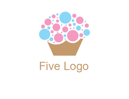 circles forming cupcake food logo