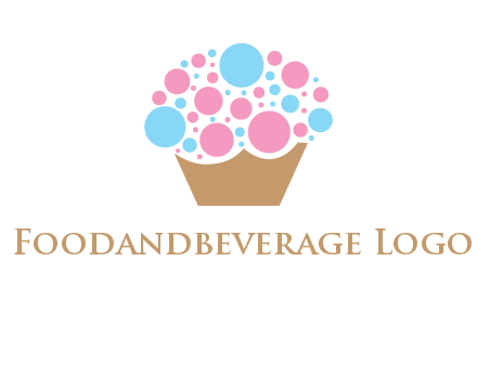 circles forming cupcake food logo