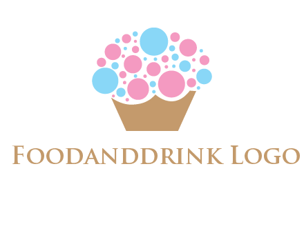 circles forming cupcake food logo