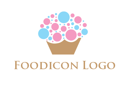 circles forming cupcake food logo