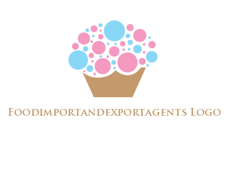 circles forming cupcake food logo