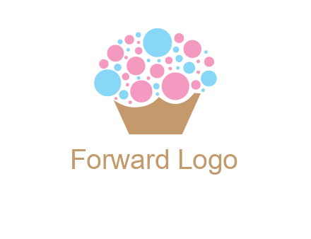 circles forming cupcake food logo