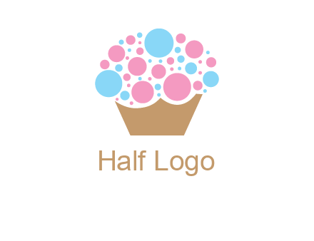 circles forming cupcake food logo