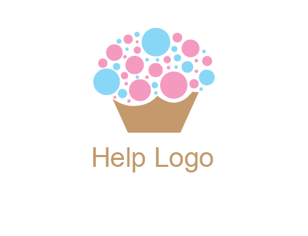 circles forming cupcake food logo