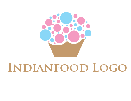 circles forming cupcake food logo