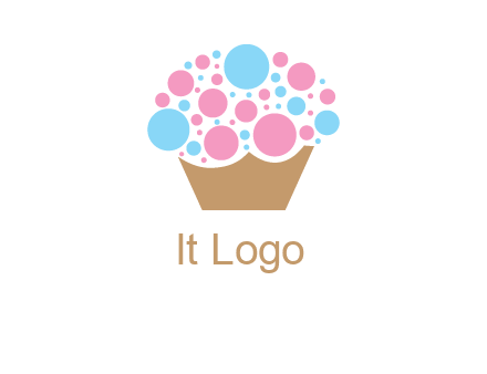 circles forming cupcake food logo