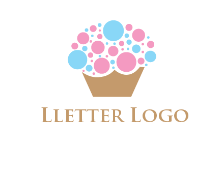 circles forming cupcake food logo