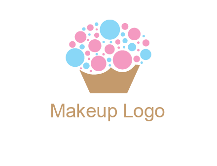 circles forming cupcake food logo