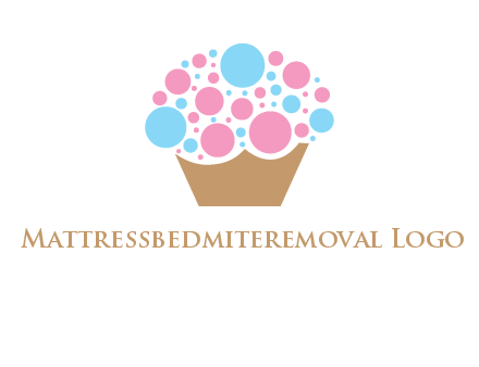 circles forming cupcake food logo