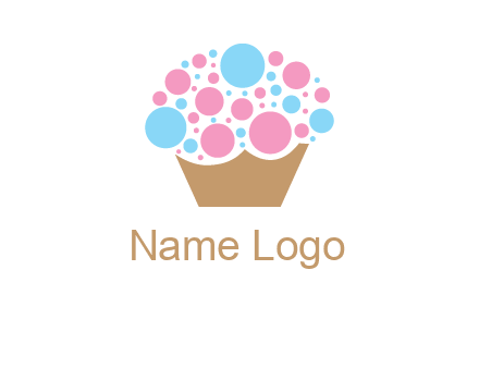 circles forming cupcake food logo