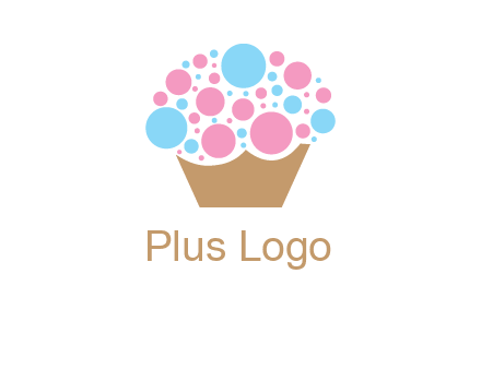 circles forming cupcake food logo