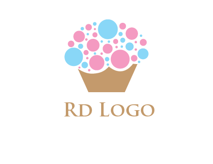 circles forming cupcake food logo