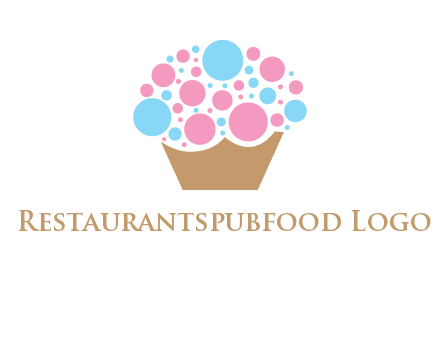circles forming cupcake food logo