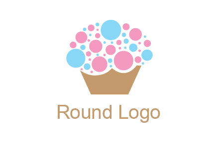 circles forming cupcake food logo