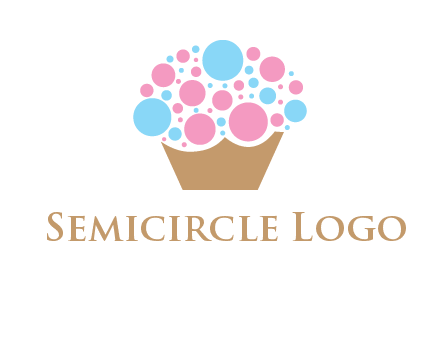 circles forming cupcake food logo