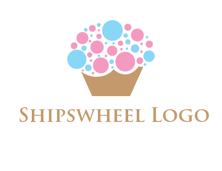 circles forming cupcake food logo