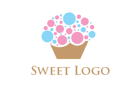 circles forming cupcake food logo
