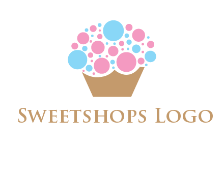 circles forming cupcake food logo