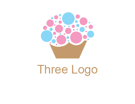 circles forming cupcake food logo