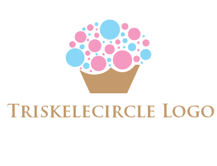 circles forming cupcake food logo