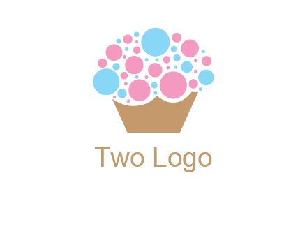 circles forming cupcake food logo
