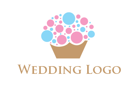 circles forming cupcake food logo