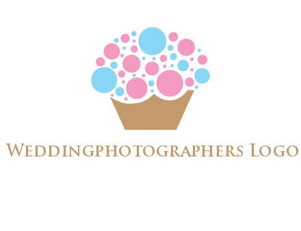 circles forming cupcake food logo