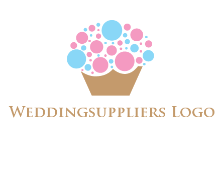 circles forming cupcake food logo