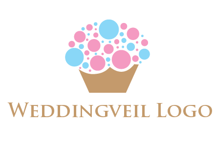 circles forming cupcake food logo
