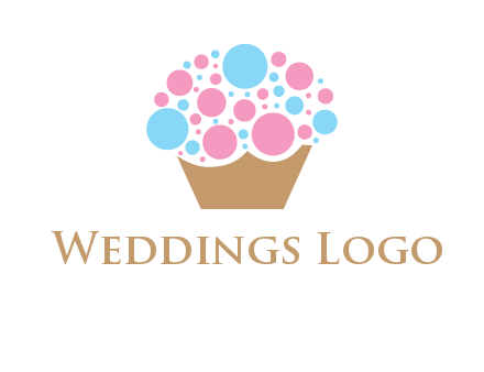 circles forming cupcake food logo