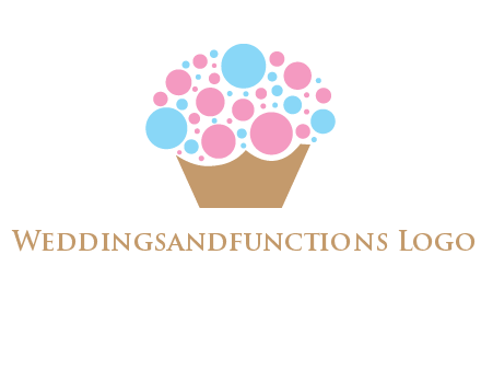 circles forming cupcake food logo