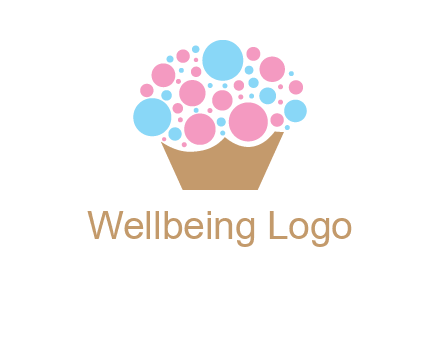 circles forming cupcake food logo