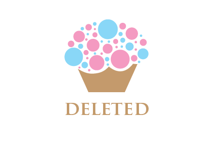 circles on cupcake food logo