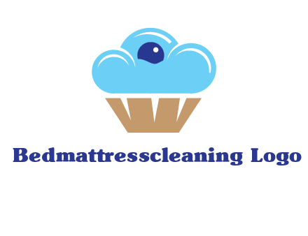 cloud forming cupcake with berry food logo