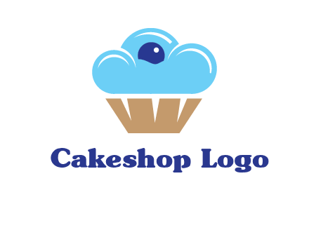 cloud forming cupcake with berry food logo